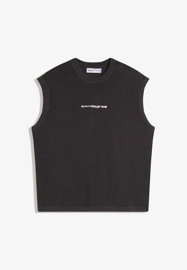 Bershka EMBROIDERED WORKER - TSHIRT - Top - black