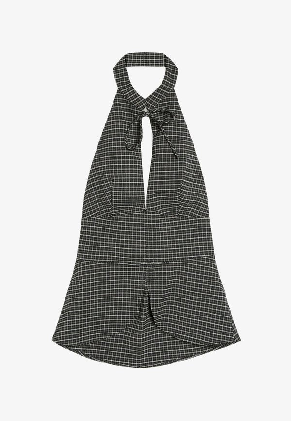 Bershka QIPAO TOP - Blouse - mottled dark grey