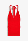 Bershka GATHERED HALTER - TOP - Top - red