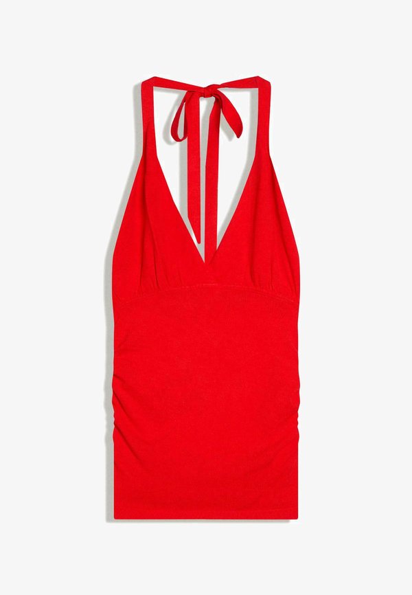 Bershka GATHERED HALTER - TOP - Top - red