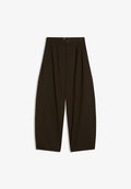 Bershka PLEATED SUPER BAGGY - Trousers - brown