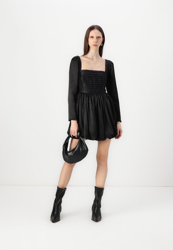 Abercrombie & Fitch The A&F Emerson Bubble Hem Satin Mini Dress