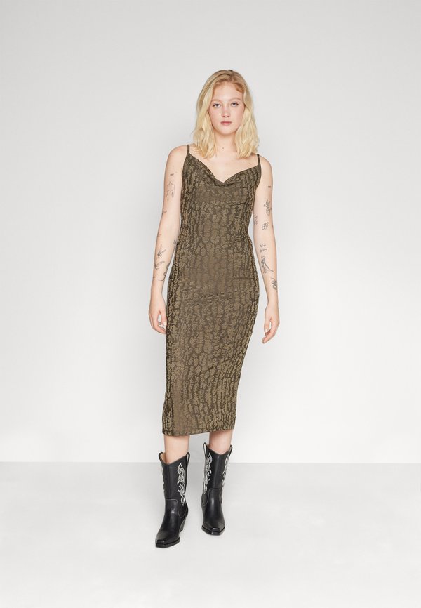 NA-KD BACK TIE MIDI DRESS
