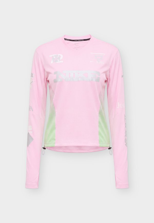 Nike Performance SWIFT - Long sleeved top - pink rise/illusion green/sail