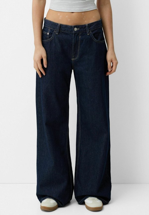 Bershka WIDE-LEG - Wide Leg - royal blue