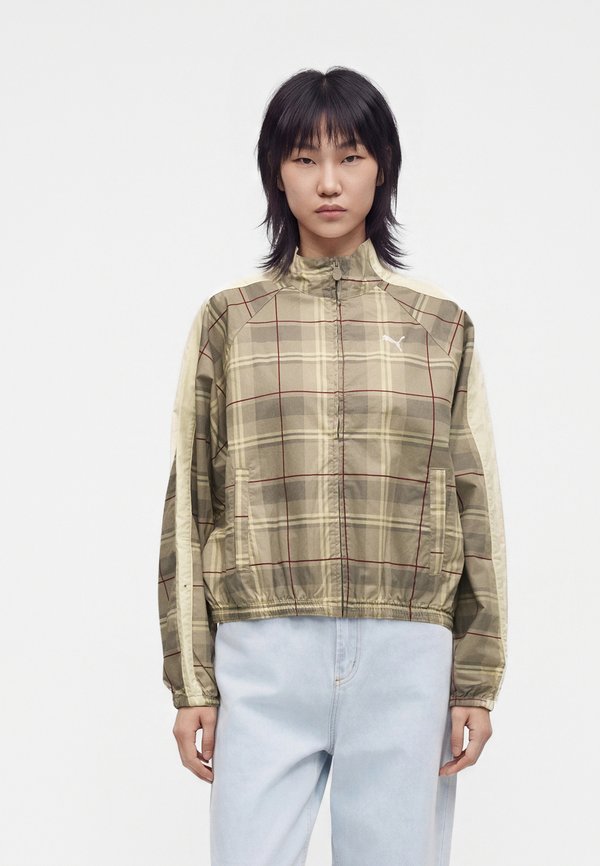 Puma T7 RELAXED TARTAN WOVEN JACKET - Summer jacket - mouse gray