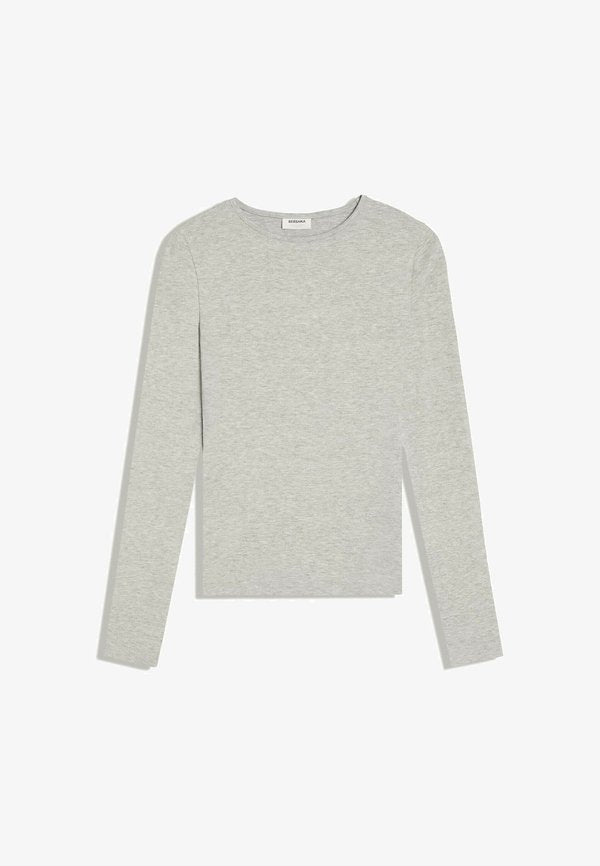Bershka LONG SLEEVE ROUND NECK - T-SHIRT - Long sleeved top - grey