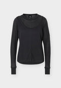 adidas Sportswear SOFT LUX SHEER LONG SLEEVE - Long sleeved top - black