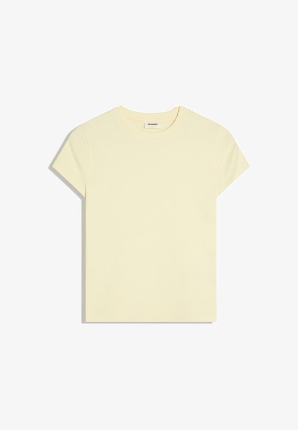 Bershka SHORT SLEEVES WITH A ROUND NECK - T-SHIRT 02666152 - Basic T-shirt - neon yellow