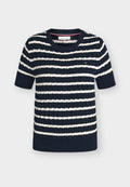 Tommy Hilfiger CABLE  - Basic T-shirt - dark night navy/ivory petal stp