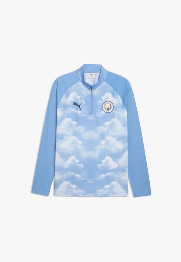 Puma MANCHESTER CITY AUFWÄRMOBERTEIL MIT REISSVERSCHLUSS BIS ZUM HALS - Club wear - icy blue-regal blue