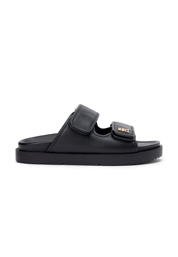 Tommy Hilfiger LEATHER TH MONOGRAM DOUBLE STRAP SANDALS