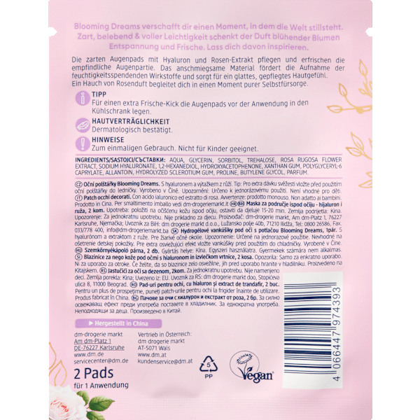Augenpads bedruckt Blooming Dreams Balea