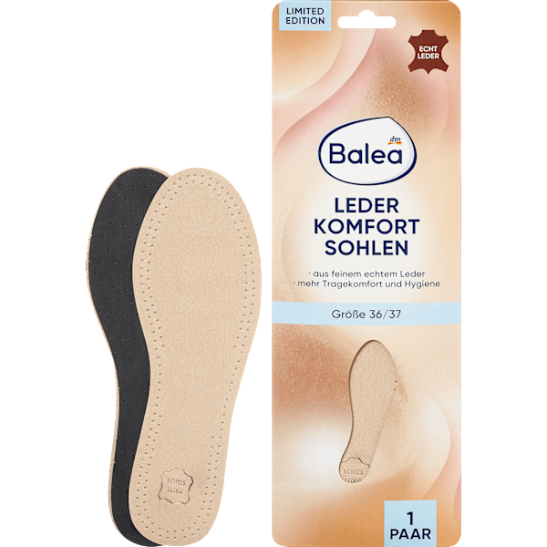 Einlegesohlen Leder, Gr. 36/37 (1 Paar) Balea