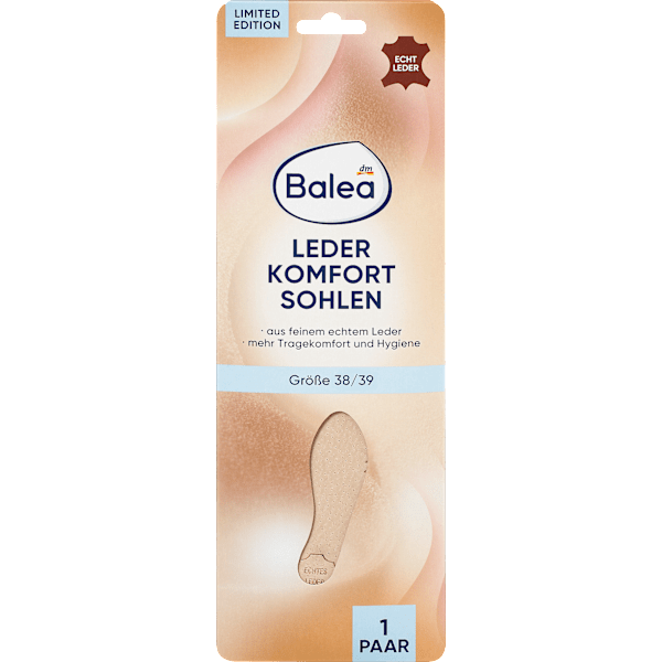Einlegesohlen Leder, Gr. 38/39 (1 Paar) Balea