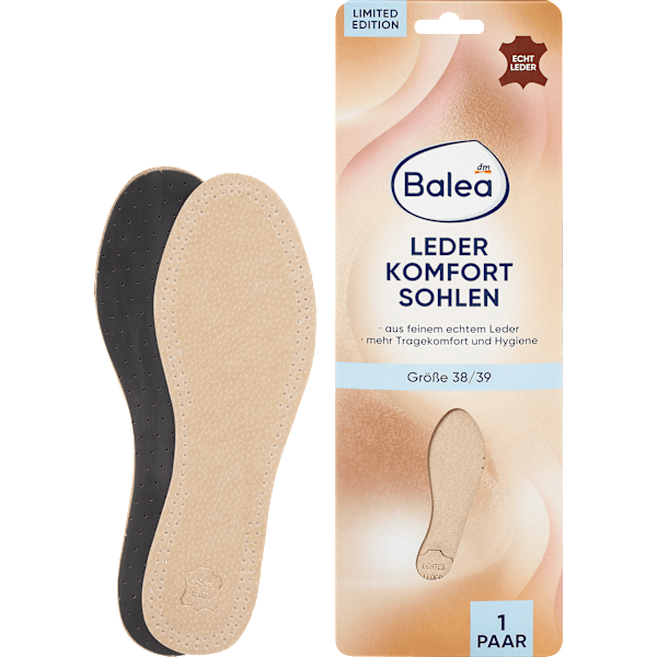 Einlegesohlen Leder, Gr. 38/39 (1 Paar) Balea