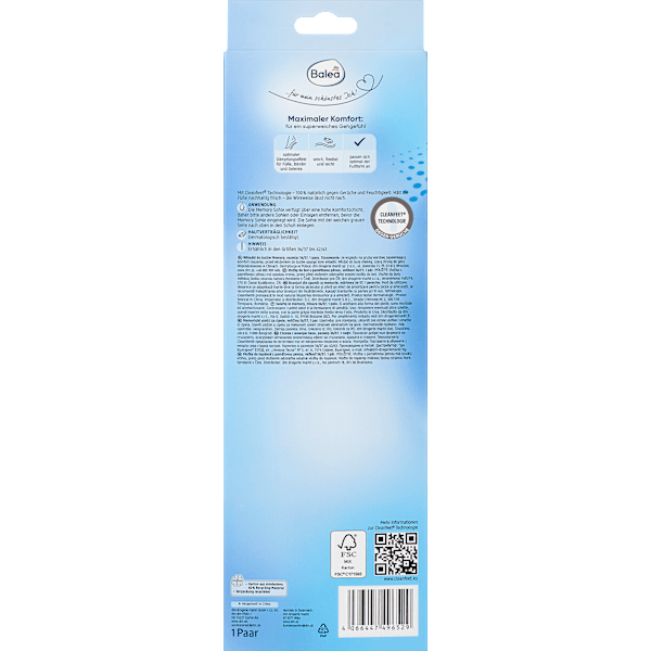 Einlegesohlen Memory Foam, Gr. 38/39 (1 Paar) Balea