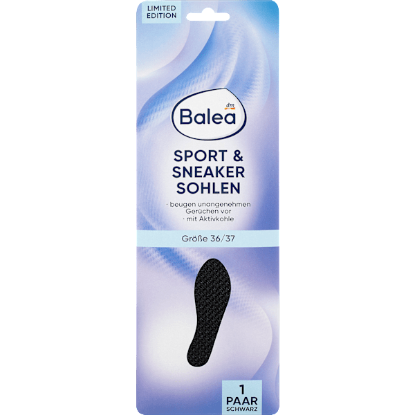 Einlegesohlen Sport & Sneaker schwarz, Gr. 36/37 (1 Paar) Balea