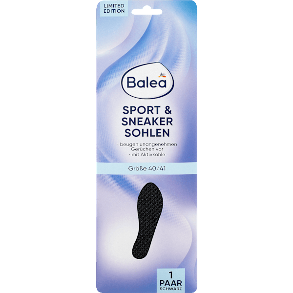 Einlegesohlen Sport & Sneaker schwarz, Gr. 40/41 (1 Paar) Balea