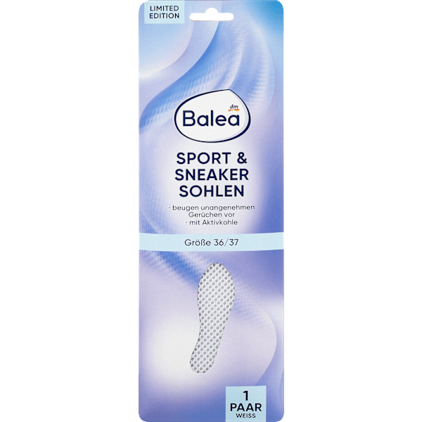 Einlegesohlen Sport & Sneaker weiß, Gr. 36/37 (1 Paar) Balea