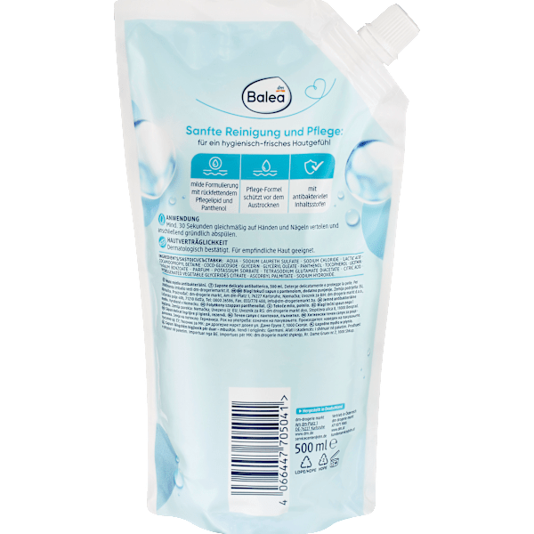 Flüssigseife, milde Seife Pflege & Hygiene, antibakteriell, Nachfüllpack Balea