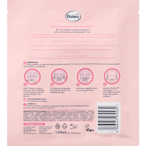 Gesichtsmaske Glass Skin Hyaluronic Be You Balea