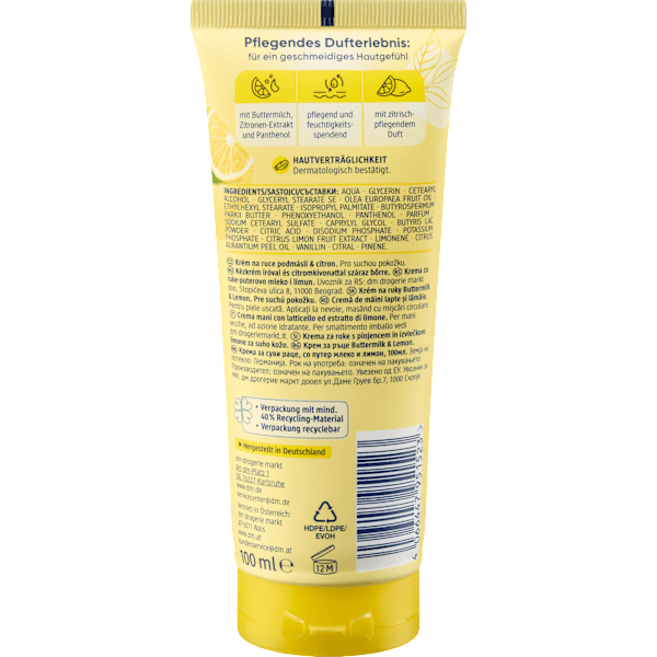 Handcreme Buttermilk & Lemon Balea