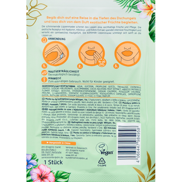 Lippenmaske Hydrogel orange, Jungle Whisper Balea