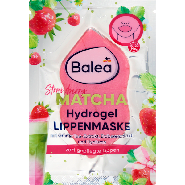 Lippenmaske Hydrogel Strawberry Matcha Balea