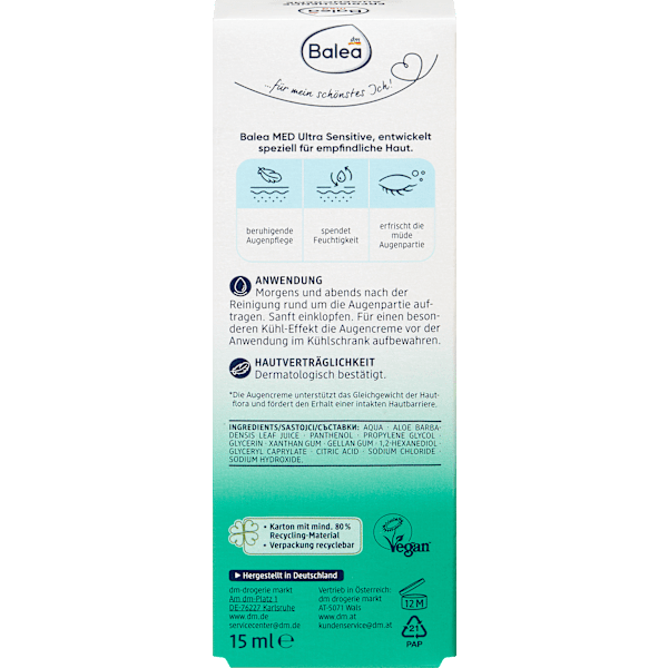Augencreme erfrischend ultra sensitive Balea med