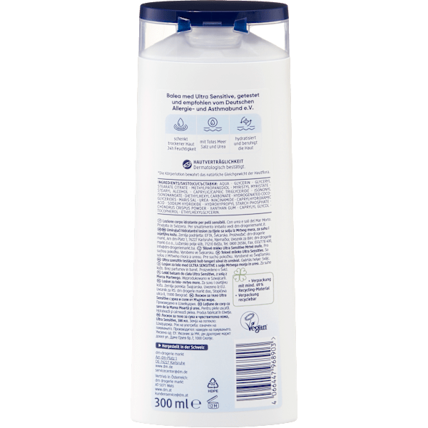 Bodylotion Ultra Sensitive Totes Meer Balea med