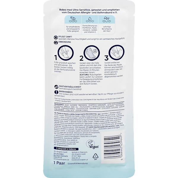 Fußmaske Socken Ultra Sensitive, (1 Paar) Balea med