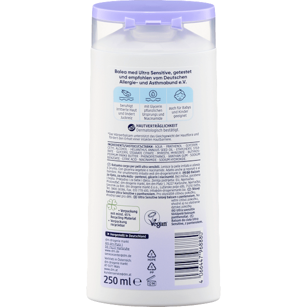 Körperbalsam Ultra Sensitive Panthenol Balea med
