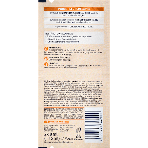 Peeling Brown Sugar Scrub (2x8 ml) Balea