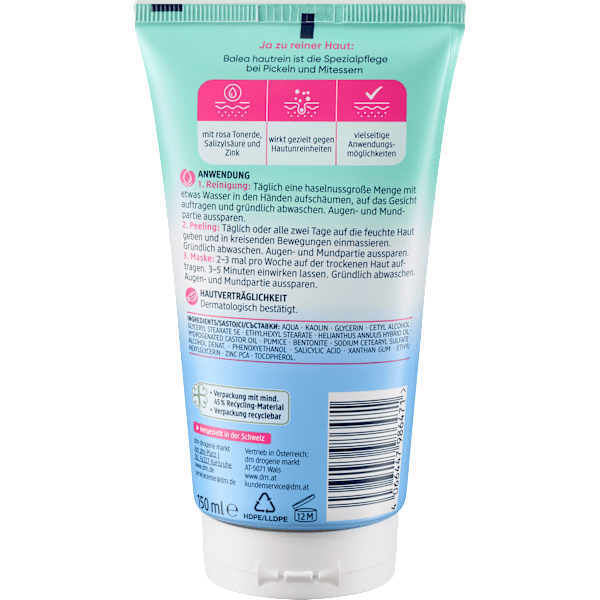 Reinigung Peeling & Maske hautrein 3in1 Balea