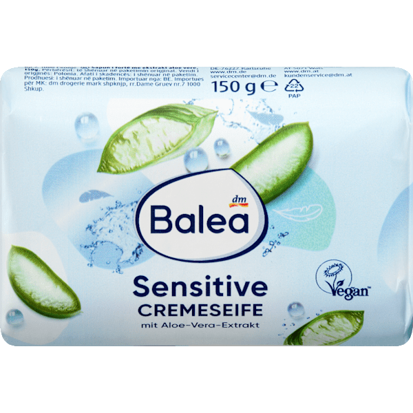 Seifenstück, Cremeseife sensitive Balea