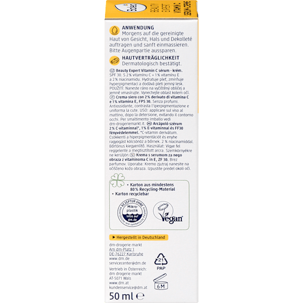 Serum Beauty Expert Vitamin C Serum-Creme LSF 30 Balea
