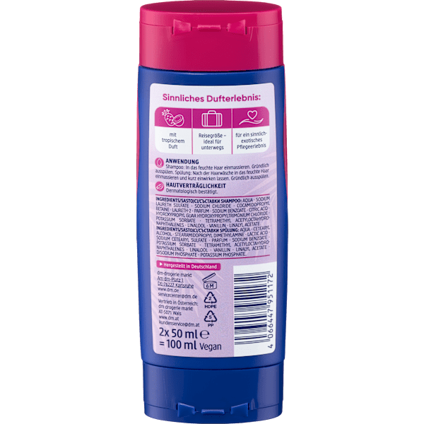 Shampoo & Conditioner Brazilian Nights, Twinpack (2x50 ml), Reisegröße Balea