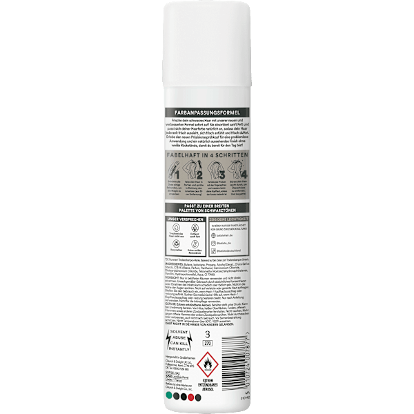Trockenshampoo mit Farbe Schwarz Batiste