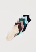 Puma LOGO QUARTER 6 PACK UNISEX - Sneaker socks - beige/brown/blue