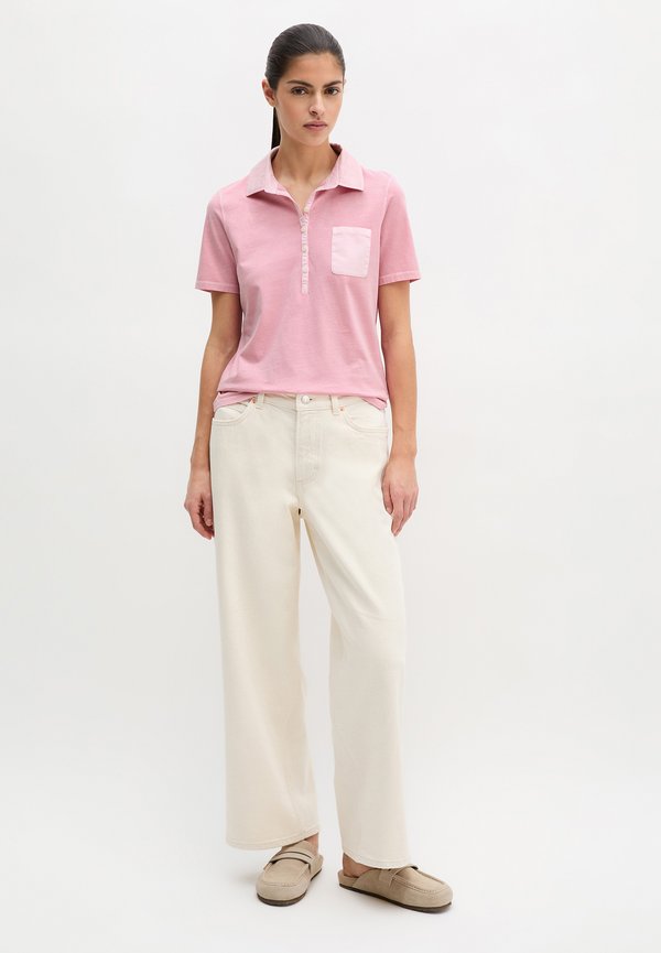 Marc O'Polo MARC O'POLO KURZARM POLOSHIRT SLIM MIT MATERIAL-MIX-DETAILS