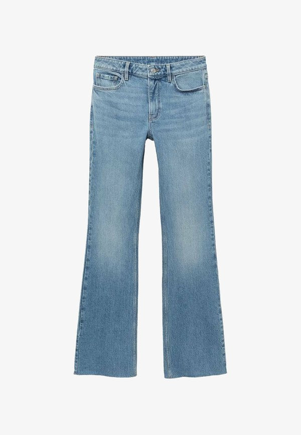 Mango FIONA MID-RISE - Flared Jeans - blue
