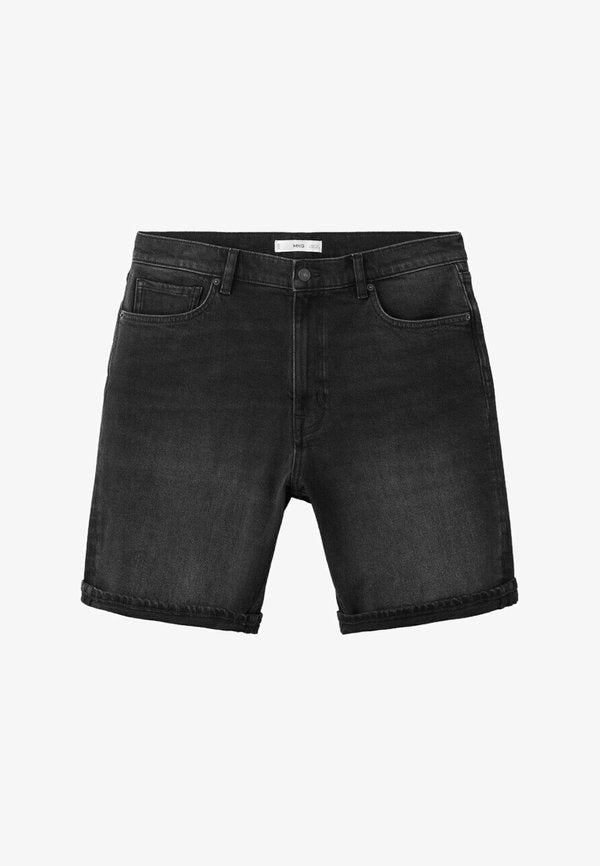 Mango Denim shorts - black denim