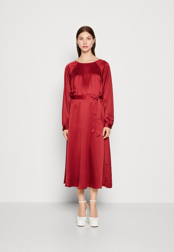 VILA VIARIEL TIE BELT MIDI DRESS