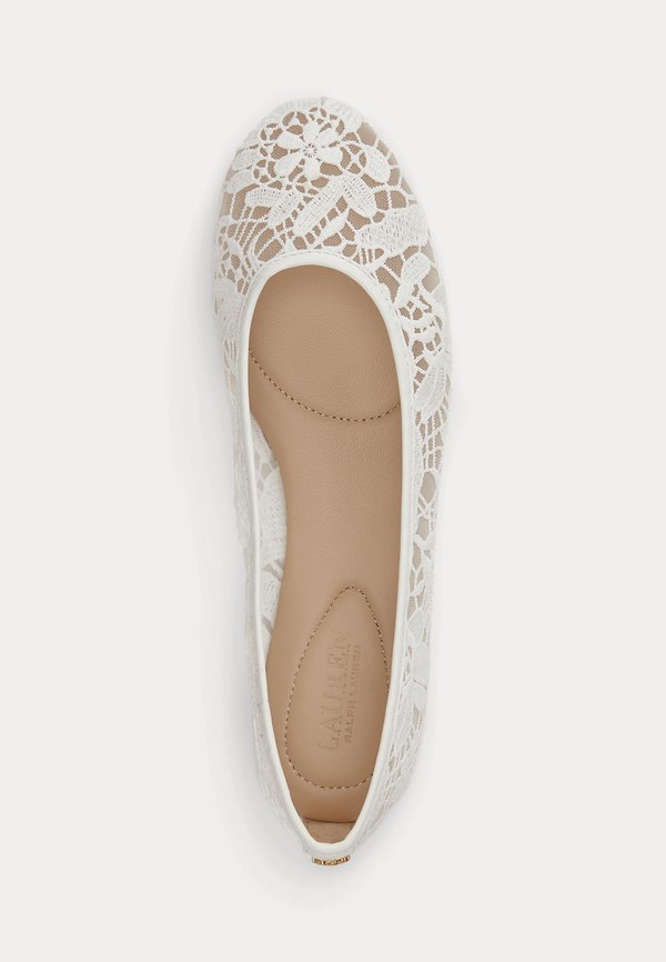Lauren Ralph Lauren JAYNA LEATHER-TRIM CROCHETED LACE FLAT
