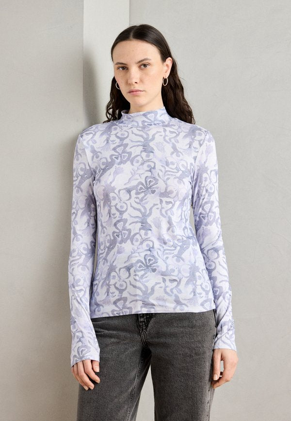 Scotch & Soda ALL OVER PRINTED MOCK NECK LONG SLEEVE