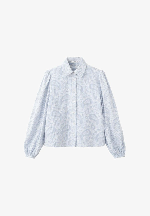 Mango ADULT - Button-down blouse - light blue