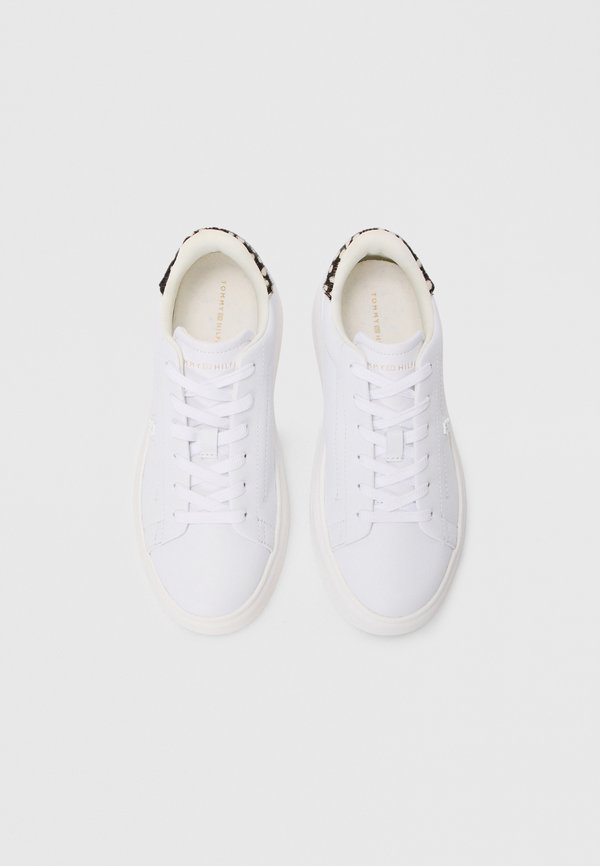 Tommy Hilfiger SNOW LEOPARD HEEL LEATHER PLATFORM TRAINERS