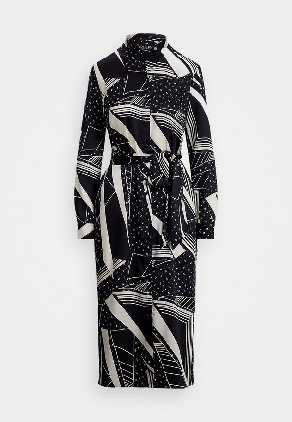 Lauren Ralph Lauren GEO PRINT BELTED TWILL SHIRTDRESS