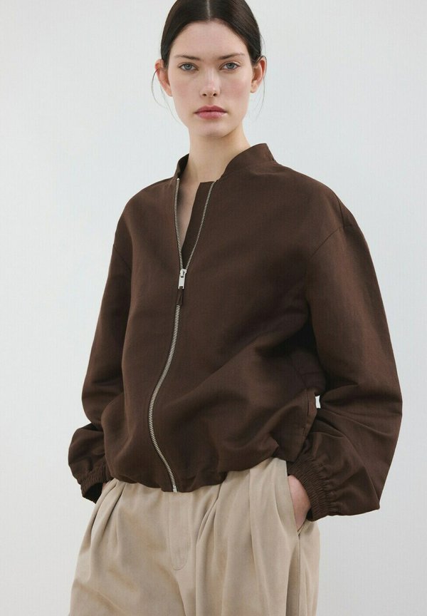 Mango Bomber Jacket - brown